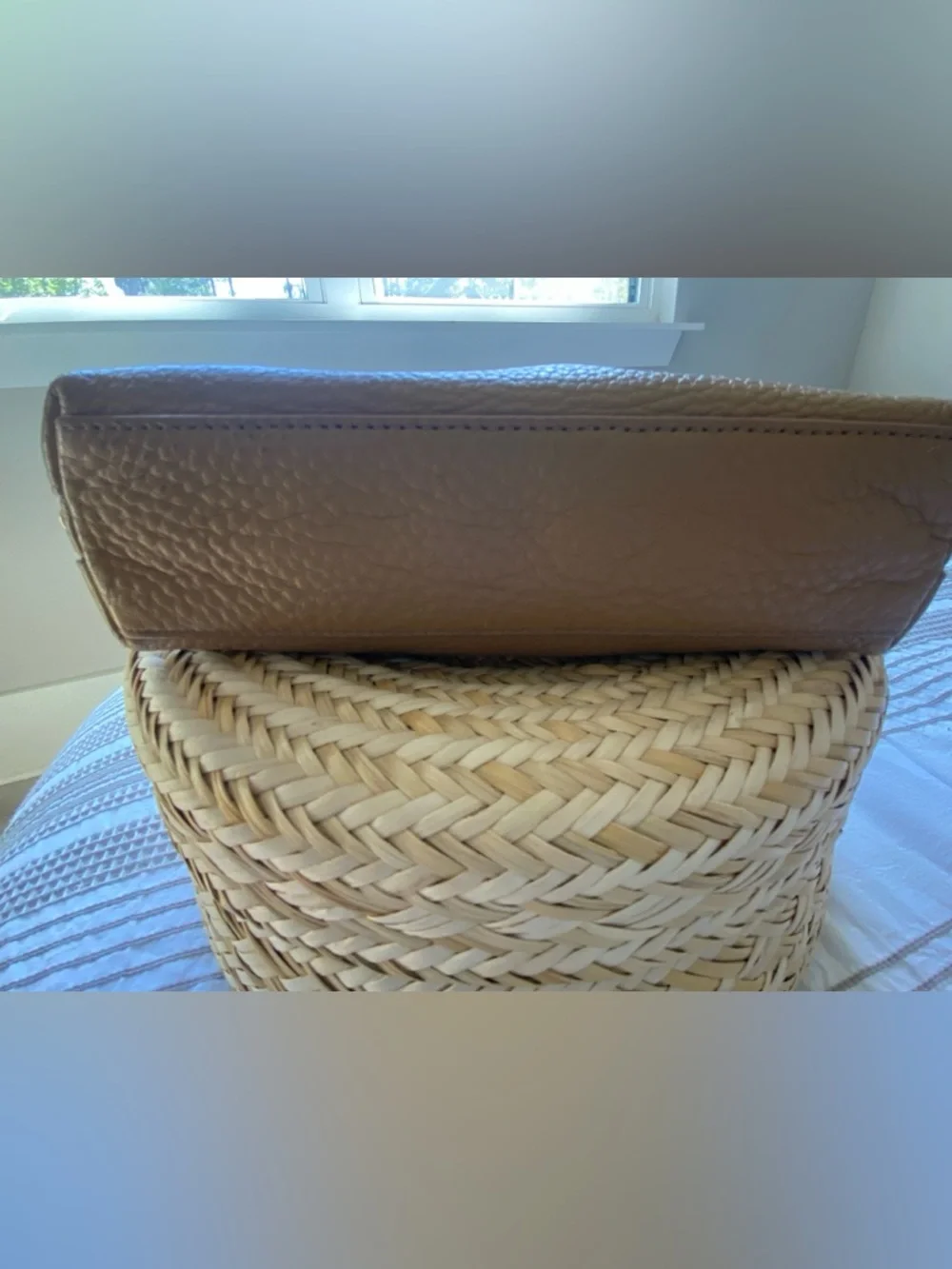 Rebecca Minkoff Darren Zip Top Two Way Women's Tan Pebble Leather Bag